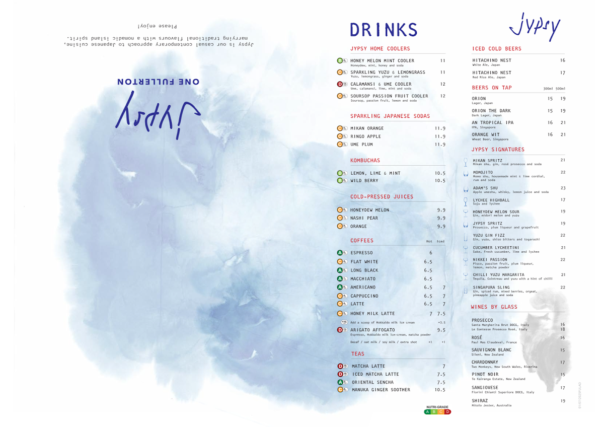 Menu Jypsy One Fullerton-3