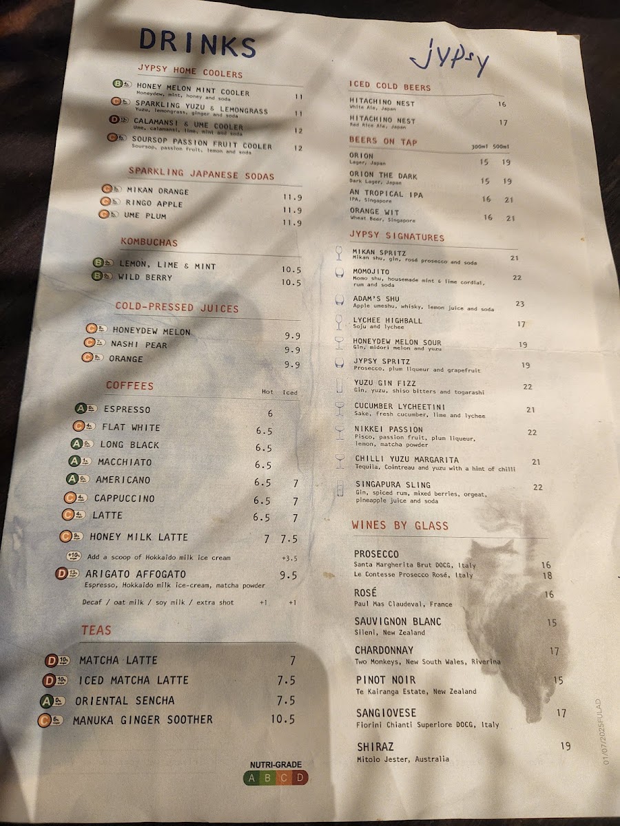 Menu Jypsy One Fullerton-4